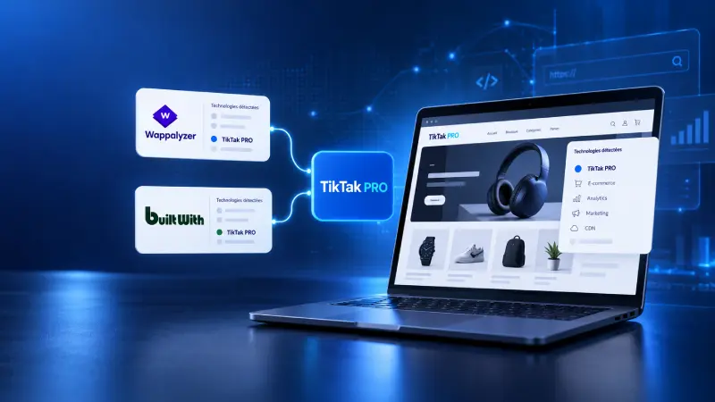 TikTak PRO référencé comme technologie e-commerce par Wappalyzer et BuiltWith